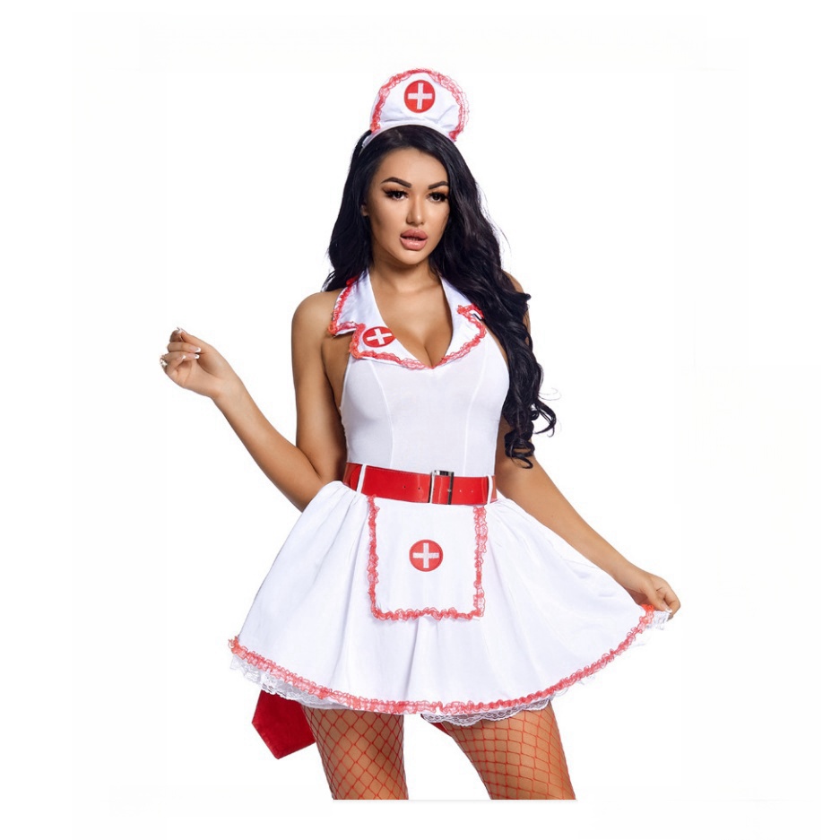 Carnival Halloween Lady Head Nurse Costume Classi Naughty Nurse Dress